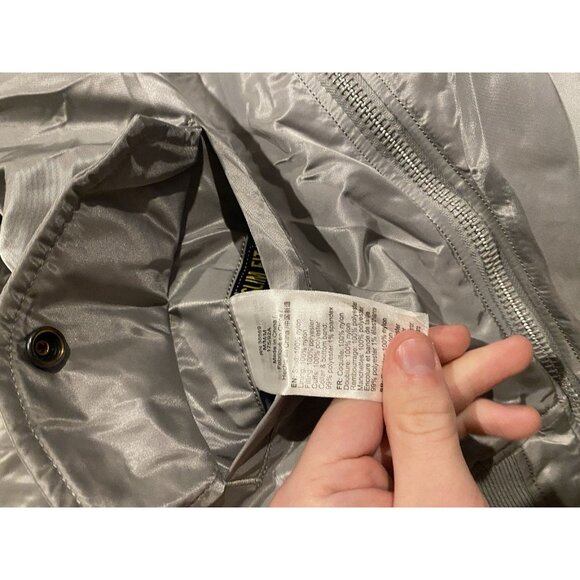 80s Alpha Industries MA-1 Intermediate Flyer Man’s Reversible Grey Bomber Jacket - Picture 6 of 9